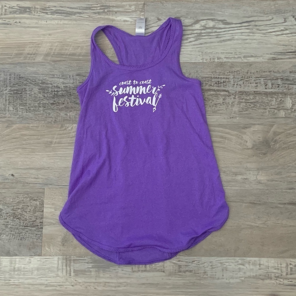 2/$40 Ivivva Kid Lululemon Tank Top Purple Coast to Coast Summer Festival Size 6
